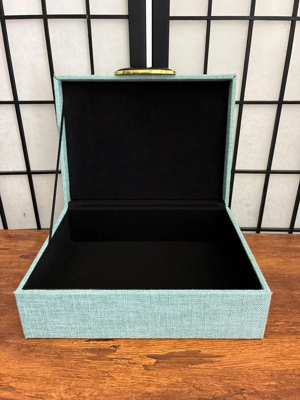 Decorative Mint Fabric Jewelry Storage Box Set - 2 Pack